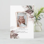 Ihr Baby Foto Modernes Aquarellfolien Einladung (Stehend Vorderseite)