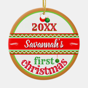Ihr Baby (Name) 1. Weihnachten Keramik Ornament