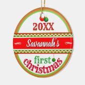 Ihr Baby (Name) 1. Weihnachten Keramik Ornament (Links)