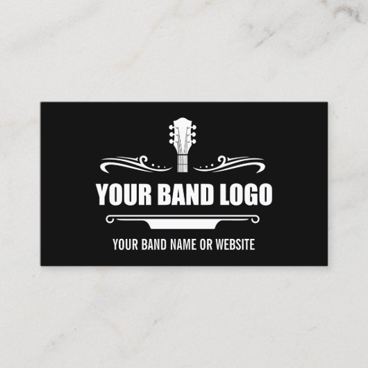 Ihr Band-Logo - Wählen Sie Ihre Hintergrundfarbe a Visitenkarte (Vorderseite)