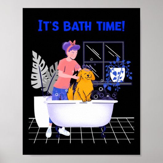 Ihr Bath Time Anime Merch Dog Edition Hund Lover H Poster (Vorne)