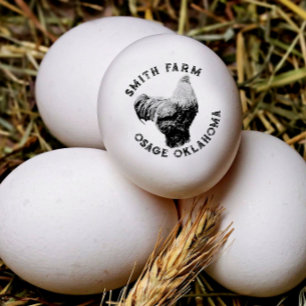 Ihr Bauernhofname mit Brahma-Huhn-Henne-Ei-Stempel Gummistempel