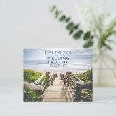 Ihr Beach Foto Save the Date Postkarte (Stehend Vorderseite)