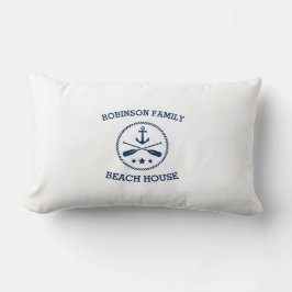 Ihr Beach House Familienname Anchor Oars Stars Lendenkissen