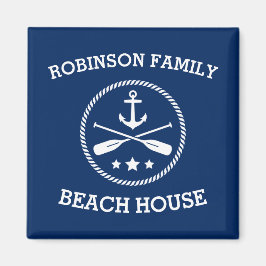 Ihr Beach House Familienname Anchor Oars Stars Magnet