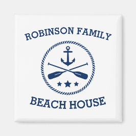 Ihr Beach House Familienname Anchor Oars Stars Magnet
