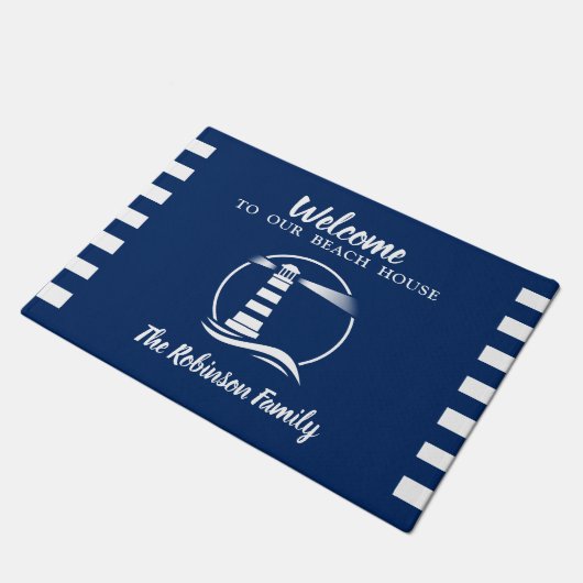 Ihr Beach House Nautical Classic Lighthouse Fußmatte (Schrägansicht)