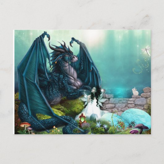 Ihr Begleiter Fantasy Dragon und Fairy Postkarte (Vorderseite)