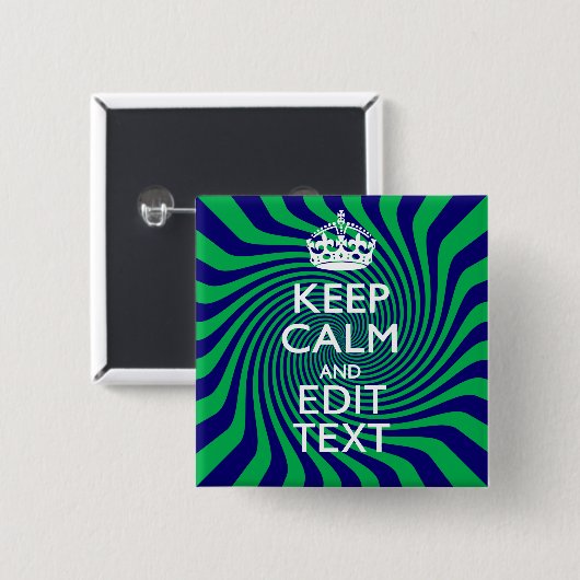 Ihr Behalten, ruhiger Text in blau-grün-wirbelfarb Button (Vorne & Hinten)