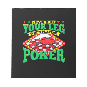 Ihr Bein beim Poker spielen Notizblock