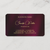 Ihr benutzerdefinierter goldener Skriptname Text g Visitenkarte (Rückseite)