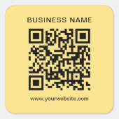 Ihr benutzerdefinierter schwarz-goldscannter QR-Co Quadratischer Aufkleber (Vorderseite)