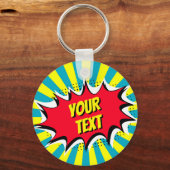 Ihr benutzerdefinierter Text-Comic-Schlüsselanhäng Schlüsselanhänger (Vorderseite)