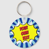 Ihr benutzerdefinierter Text-Comic-Schlüsselanhäng Schlüsselanhänger (Rückseite)