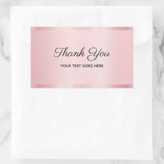 Ihr benutzerdefinierter Text Glam Rose Gold Script Rechteckiger Aufkleber (Tasche)