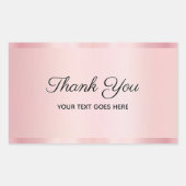 Ihr benutzerdefinierter Text Glam Rose Gold Script Rechteckiger Aufkleber (Vorderseite)
