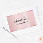 Ihr benutzerdefinierter Text Glam Rose Gold Script Rechteckiger Aufkleber (Umschlag)