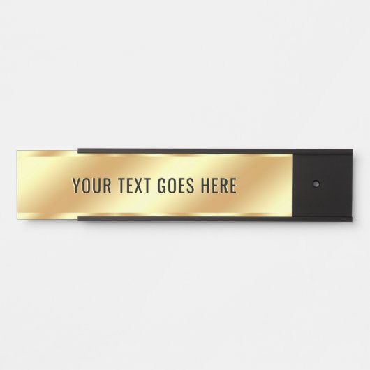 Ihr benutzerdefinierter Text Gold Template Elegant Türschild (Vorderseite )