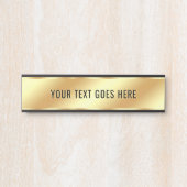 Ihr benutzerdefinierter Text Gold Template Elegant Türschild (Vorderseite )