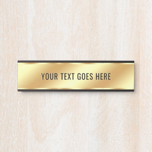 Ihr benutzerdefinierter Text Gold Template Elegant Türschild (Vorderseite )