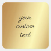Ihr benutzerdefinierter Text hier Vorlage Glam Ele Quadratischer Aufkleber (Vorderseite)