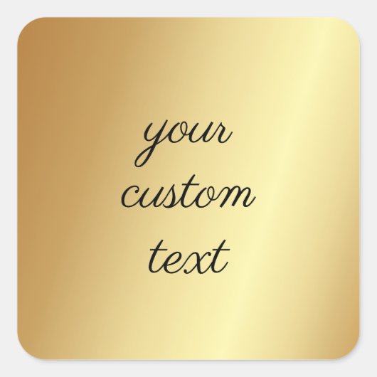 Ihr benutzerdefinierter Text hier Vorlage Glam Ele Quadratischer Aufkleber (Vorderseite)