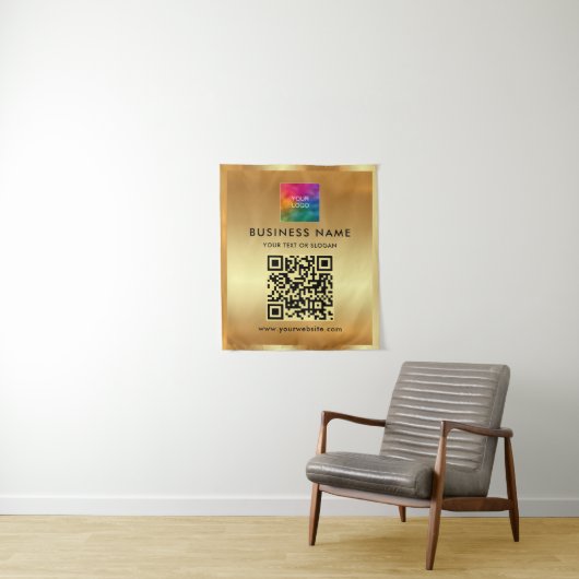 Ihr benutzerdefinierter Text Hochladen von Firmenl Wandteppich (Beispiel)