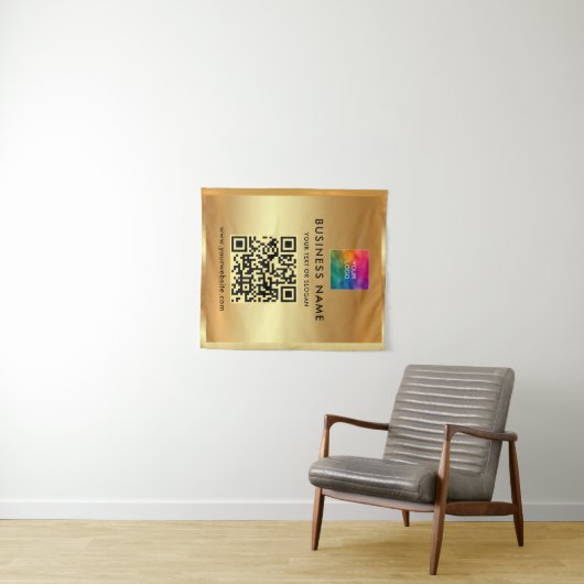 Ihr benutzerdefinierter Text Hochladen von Firmenl Wandteppich (Beispiel (Horizontal))