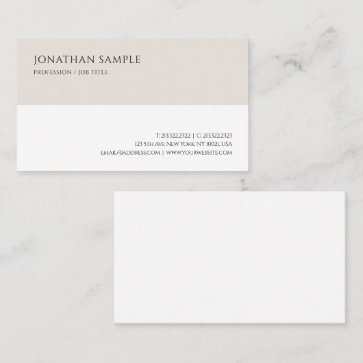 Ihr benutzerdefinierter Text Minimalistisch Berufl Visitenkarte (Vorne/Hinten)