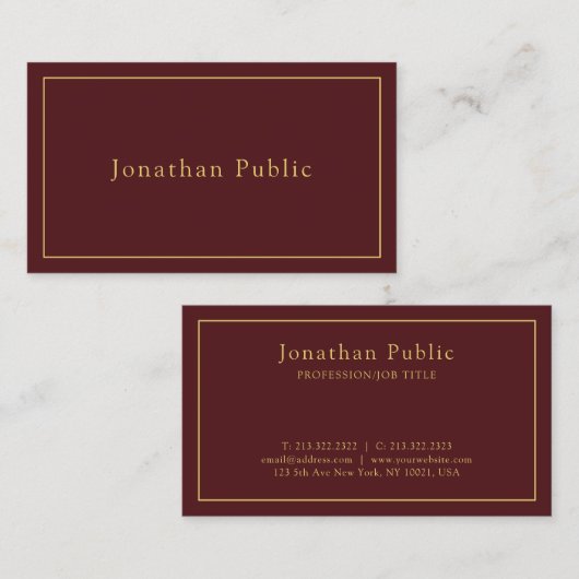 Ihr benutzerdefinierter Text Moderne einfache Vorl Visitenkarte (Vorne/Hinten)