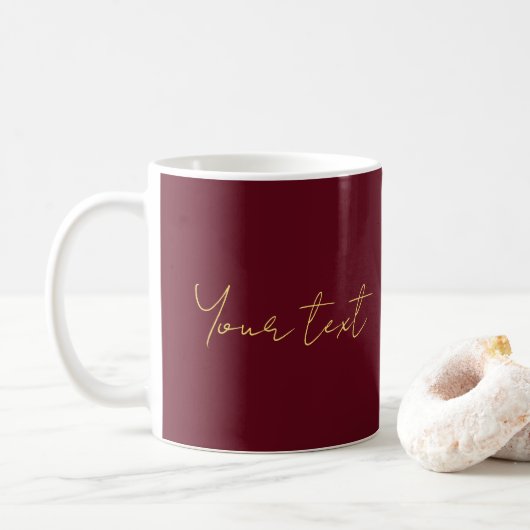 Ihr benutzerdefinierter Text Name Elegant Vorlage Kaffeetasse (Mit Donut)