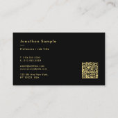 Ihr benutzerdefinierter Text QR Code Elegant Simpl Visitenkarte (Rückseite)