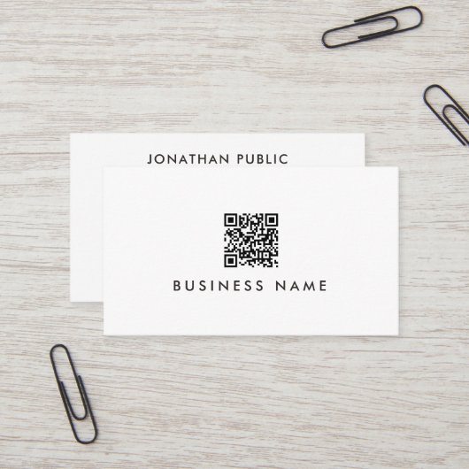 Ihr benutzerdefinierter Text QR Code Moderne einfa Visitenkarte (Vorderseite/Rückseite Beispiel)