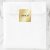 Ihr benutzerdefinierter Text Schriftart Skript Gol Quadratischer Aufkleber (Tasche)