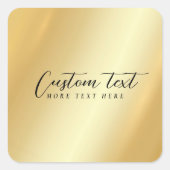 Ihr benutzerdefinierter Text Typography Script Gol Quadratischer Aufkleber (Vorderseite)