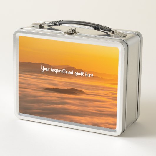 Ihr benutzerdefinierter Text überwindet nebelige L Metall Brotdose (Vorderseite)