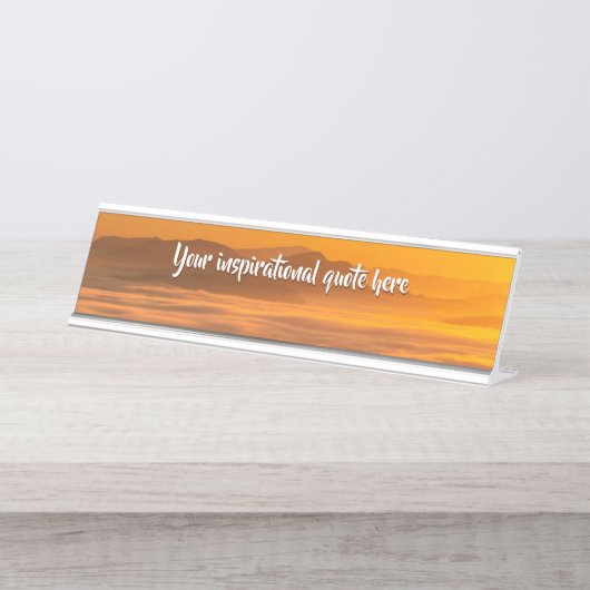 Ihr benutzerdefinierter Text überwindet nebelige L Schreibtischnamensplakette (Vorderseite )