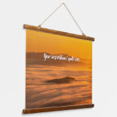 Ihr benutzerdefinierter Text überwindet nebelige L Wandteppich Mit Holzrahmen (Gewinkelt)