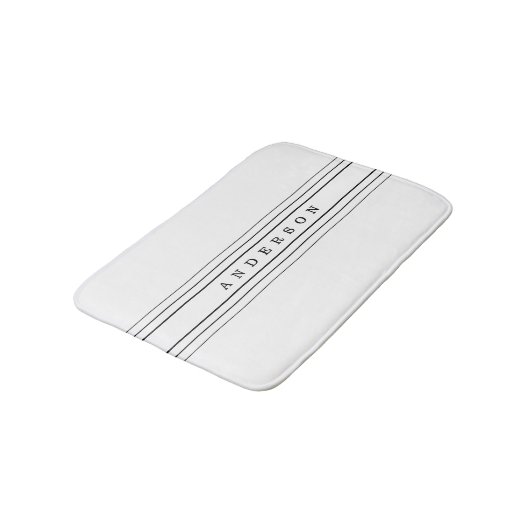 Ihr benutzerdefinierter Text und moderne Streifen Badematte (Schrägansicht)