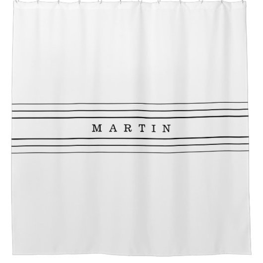 Ihr benutzerdefinierter Text und moderne Streifen  Duschvorhang (Vorderseite)