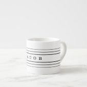 Ihr benutzerdefinierter Text und moderne Streifen Espressotasse (Vorderseite Rechts)