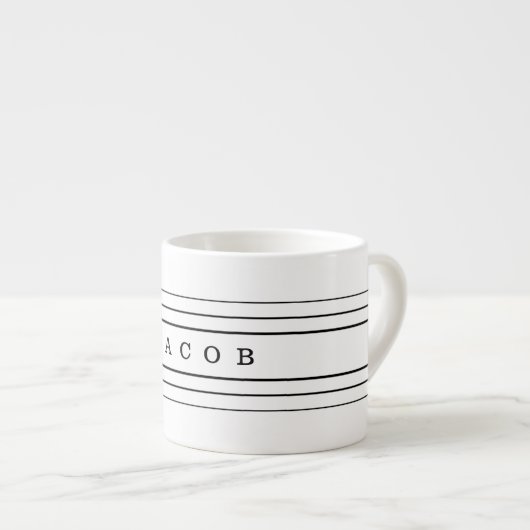 Ihr benutzerdefinierter Text und moderne Streifen Espressotasse (Vorderseite Rechts)