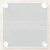 Ihr benutzerdefinierter Text und moderne Streifen  Glasuntersetzer (Rückseite)