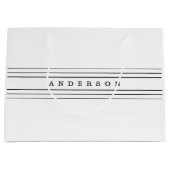 Ihr benutzerdefinierter Text und moderne Streifen Große Geschenktüte (Vorderseite)