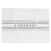 Ihr benutzerdefinierter Text und moderne Streifen Große Geschenktüte (Rückseite)