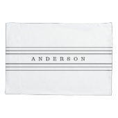 Ihr benutzerdefinierter Text und moderne Streifen  Kissenbezug (Rückseite-Links)