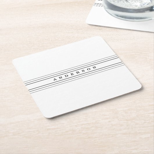 Ihr benutzerdefinierter Text und moderne Streifen Rechteckiger Pappuntersetzer (angewinkelt)