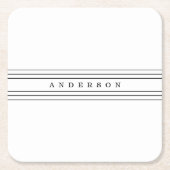 Ihr benutzerdefinierter Text und moderne Streifen Rechteckiger Pappuntersetzer (Vorderseite)