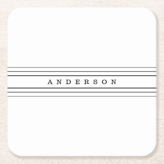 Ihr benutzerdefinierter Text und moderne Streifen Rechteckiger Pappuntersetzer (Vorderseite)