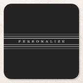 Ihr benutzerdefinierter Text und moderne Streifen  Rechteckiger Pappuntersetzer (Vorderseite)